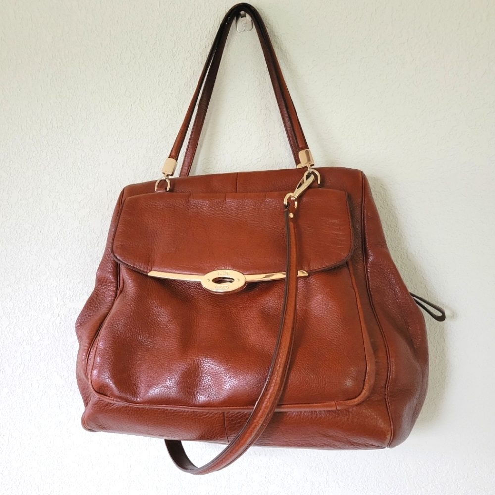 COACH Madison Leather North South Satchel 25170 Chestnut Brown Vintage